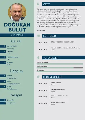 Gemi Kaptanı CV Örnekleri cv indir